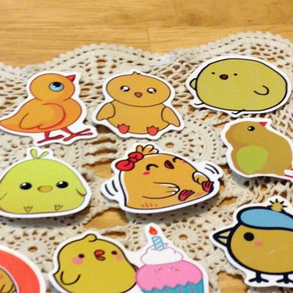 Cute chicks and chickens colorful stickers for cellphones, laptop, lockers - Picture 4 of 5